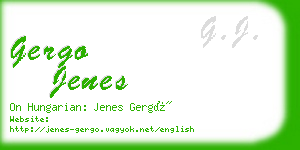 gergo jenes business card